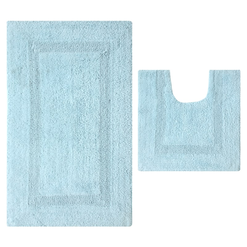 Fabstyles Soft & Absorbent Reversible Cotton Bath Rug Set of 2