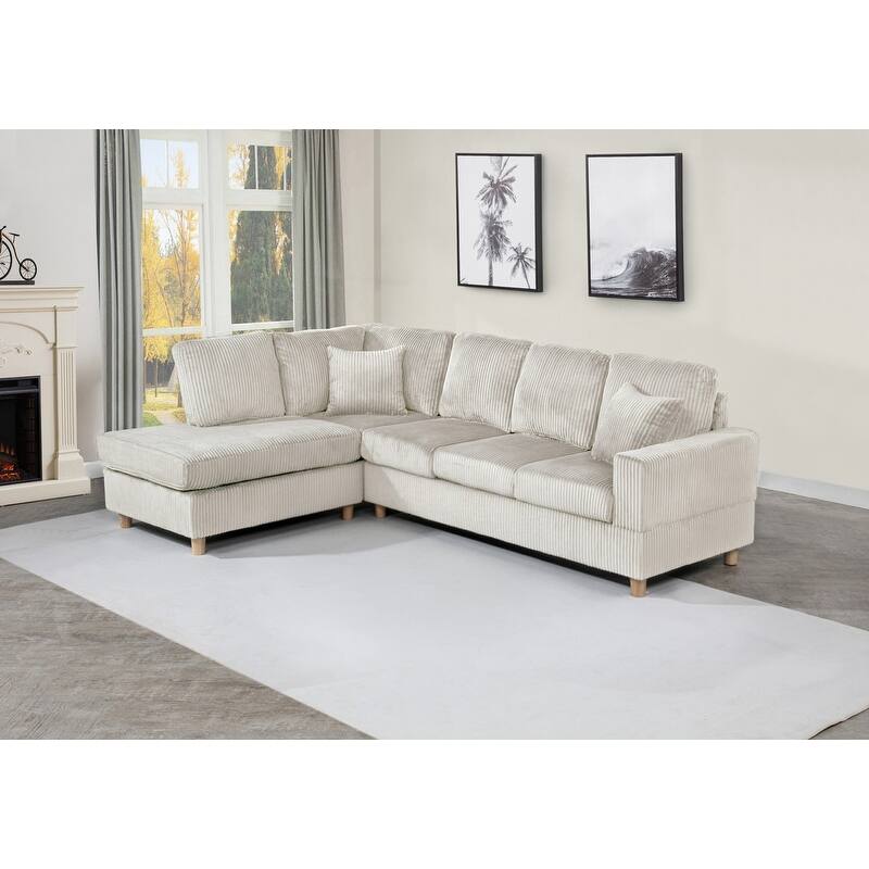 Best Quality Furniture 3-Piece Sectional - 7'9" x 10'6" - Beige - 2 Piece