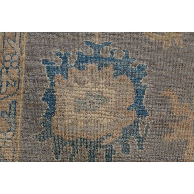 Hand Knotted Oriental 100% Wool Carpet Transitional All-Over Greys & Charcoal Oushak Area Rug - 13' 10'' X 10' 2''