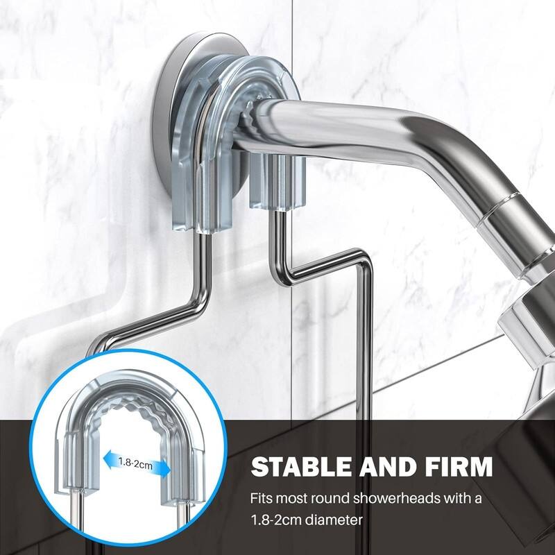 Shower Caddy Hanging, Anti-Swing Over Head Shower Caddy Rustproof with hooks for Towels, Sponge and more