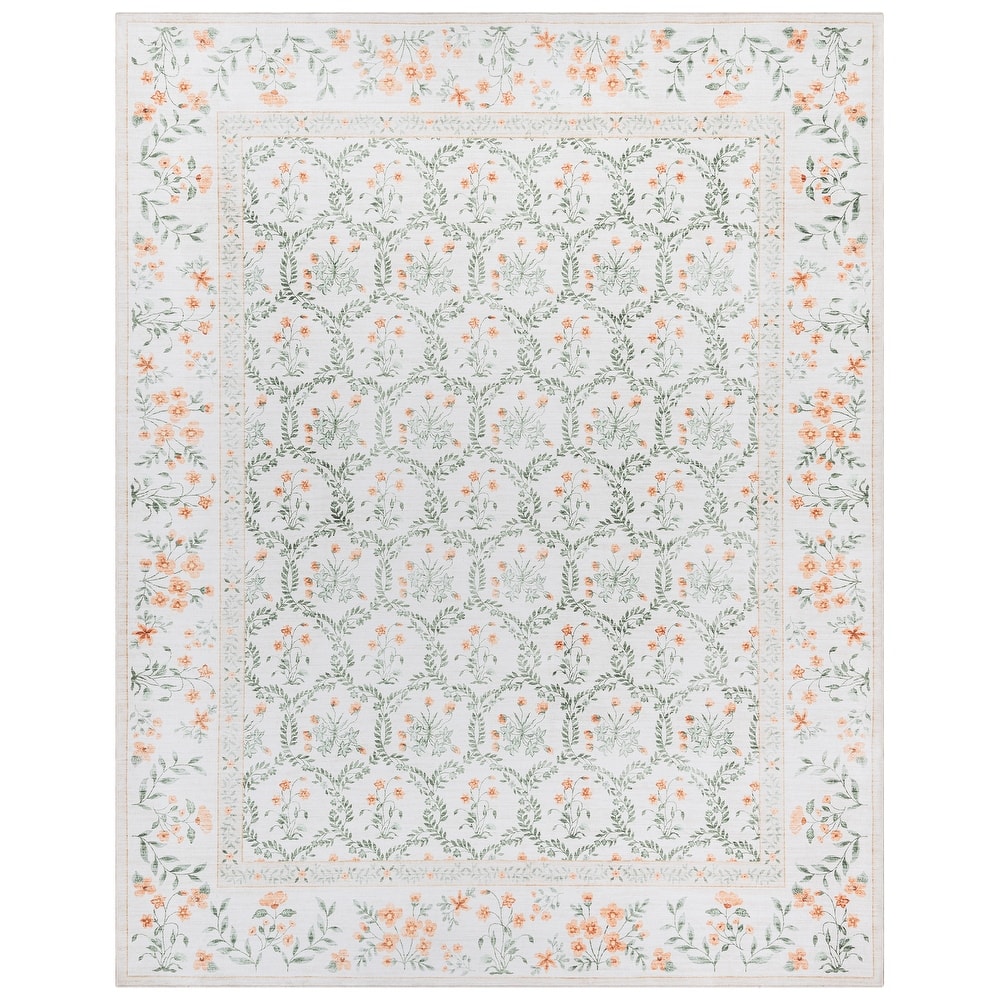 Gertmenian Crystal Print Soft Flat Pile Polyester Slip Resistant Washable Indoor Printed Area Rug Collection