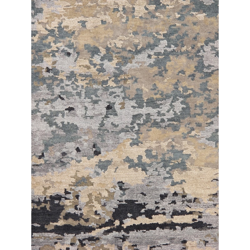 Pasargad Home Transitional Hand-Knotted Silk & Wool Area Rug - 8'11" X 11'10"