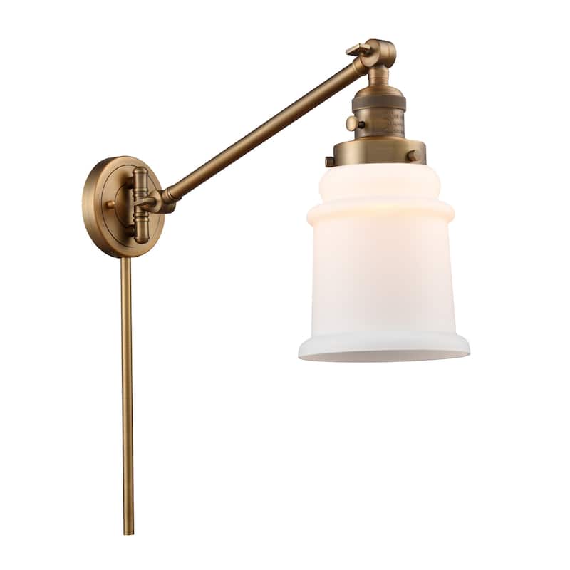 Innovations Lighting Canton Single Light 25" Tall Bathroom Sconce - Brushed Brass / Matte White