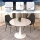 preview thumbnail 3 of 21, Bristol Series 40" Round Dining Table for 4 with Sintered Stone Tabletop and White Base for Kitchen and Dining Room