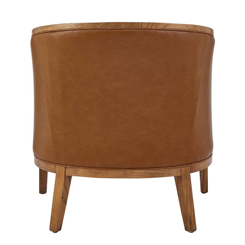 NPD Furniture Tillman Faux Leather/Linen Accent Arm Chair