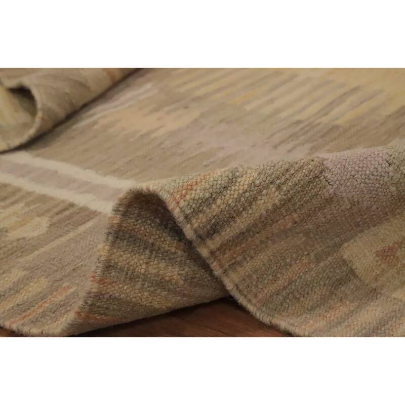 Hand Woven Oriental 100% Wool Carpet Southwestern Tribal Brown Kilim Area Rug - 5' 8'' X 4' 0''