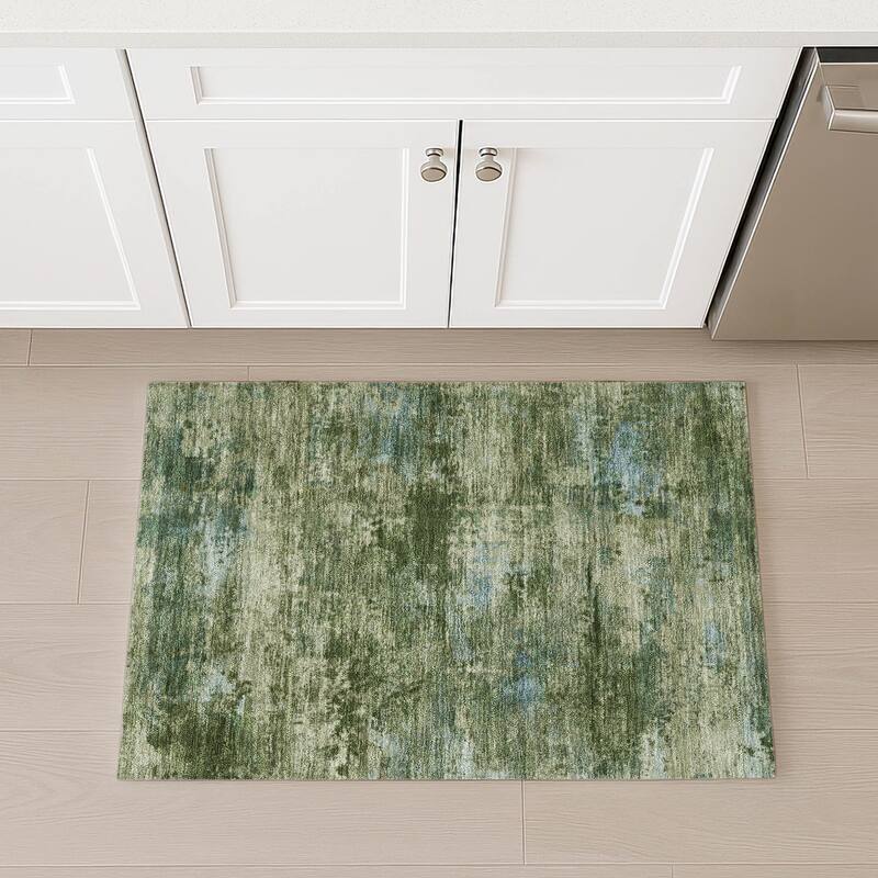 Machine Washable Indoor/ Outdoor Modern Solid Chantille Rug