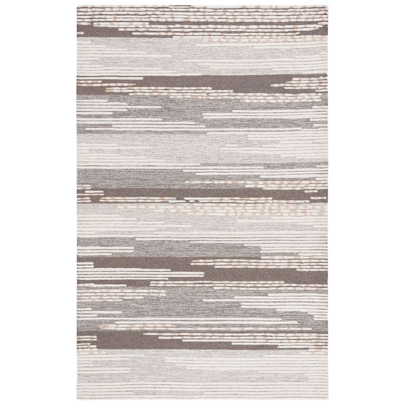 Martha Stewart by SAFAVIEH Michi Rustic Stripe Wool Rug - 5' x 8' - Natural/Beige