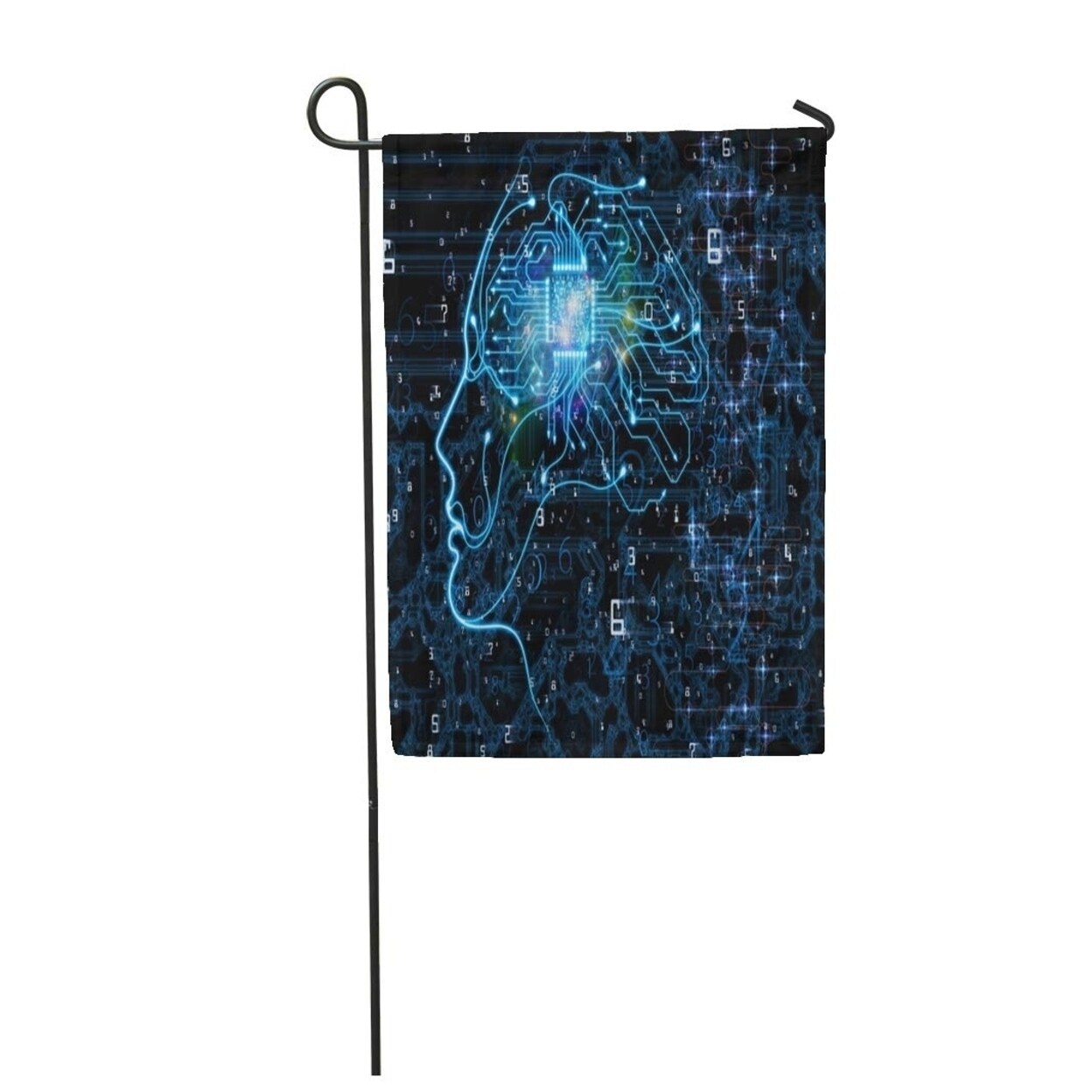 Shop Cpu Mind Series Of Human Face Silhouette And Technology Symbols Garden Flag Decorative Flag House Banner 12x18 Inch On Sale Overstock 31363270
