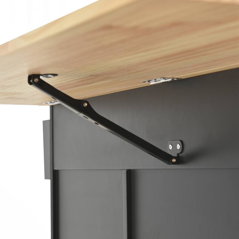 Rolling Mobile Kitchen Island with Drop Leaf - Solid Wood Top