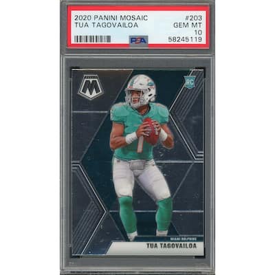 Tua Tagovailoa 2020 Panini Mosaic Football Rookie Card #203 Graded PSA 10 - 8'6" x 11'6"