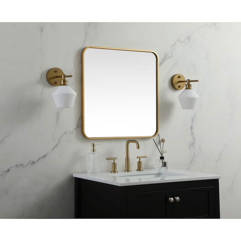 Indigo Home Soft corner metal square mirror 24x24 inch