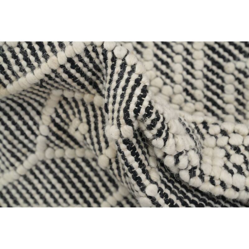 Hand Knotted Oriental 100% Wool Carpet Modern Geometric Beige & Ivories Modern Gotti Design Area Rug - 7' 2'' X 5' 0''