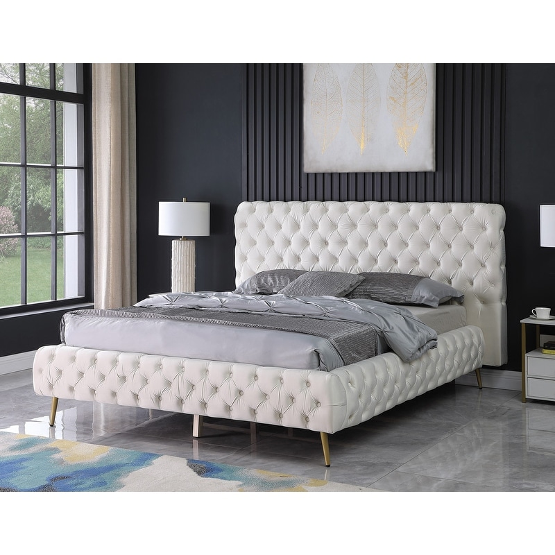 Best Master Furniture Madison Low Profile Tufted Platform Bed