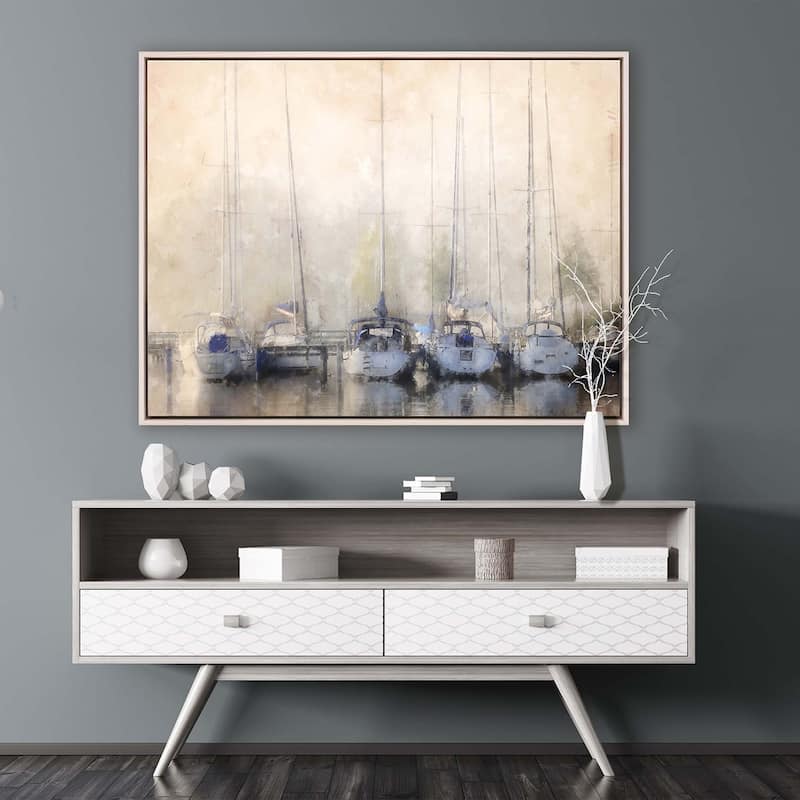 Sailboats in Fog - Giclee on Canvas