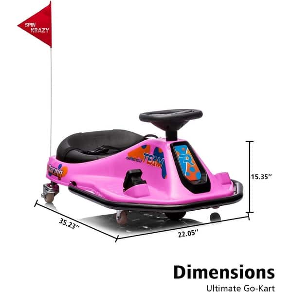 dimension image slide 3 of 6, 24V Ride On Drifting Go Kart