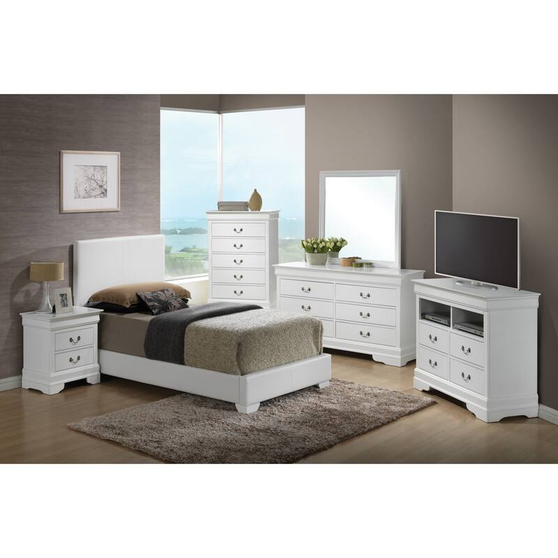 Twin Bed in White with Durable Design