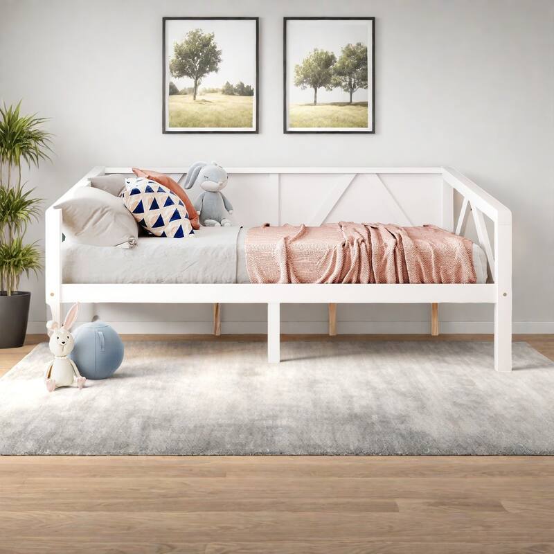 Full Size Platform Bed with Storage - Elegant Multi-Functional Design, Solid Sturdy Frame and Triangle Support - White