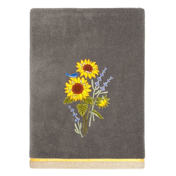 slide 2 of 13, Authentic Hotel and Spa Turkish Cotton Girasol 3PC Embellished Bath and Hand Towel Set