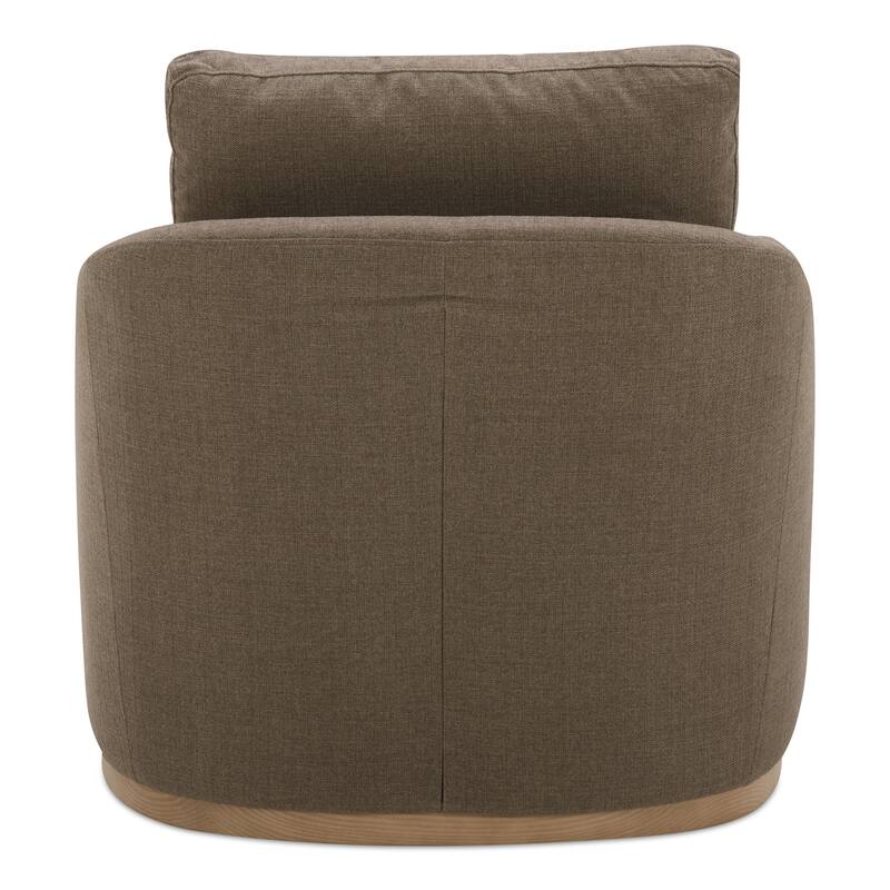 NADAAL STUDIOS Oriana Swivel Chair, Rustic Curved Barrel Back, High-Density Foam, Soft Beige