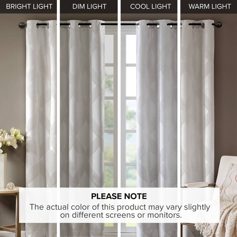 SunSmart Abel Ogee Knitted Jacquard Total Blackout Curtain Panel