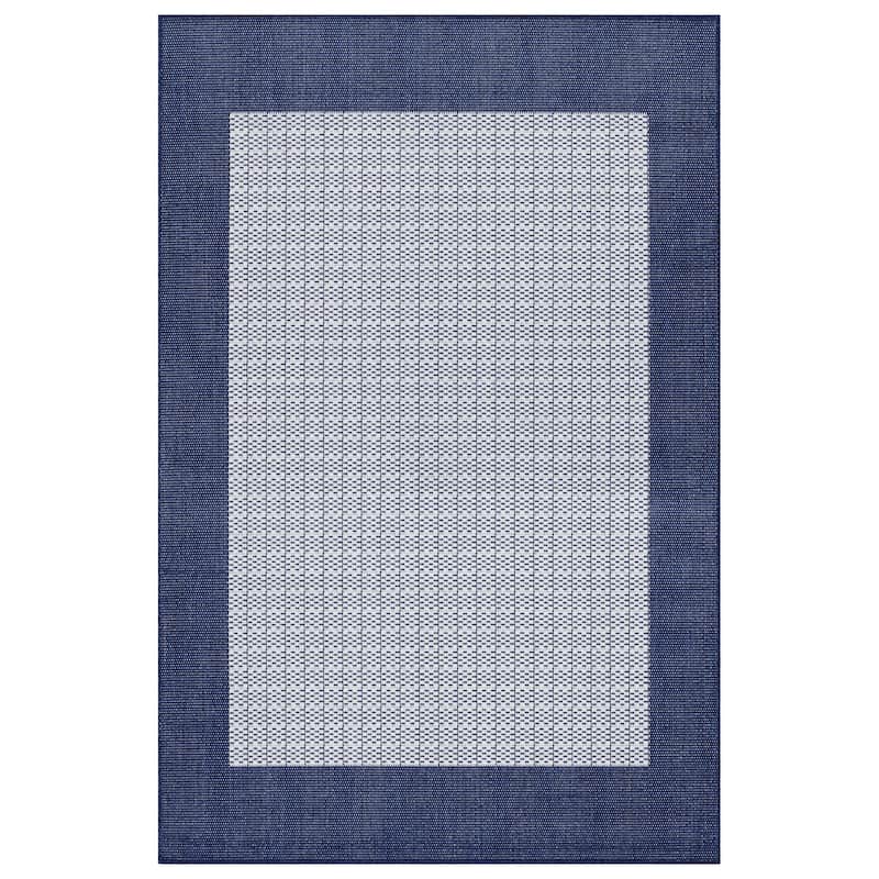 Pergola Quad Indoor/ Outdoor Area Rug - 5'3" x 7'6" - Blue/Ivory