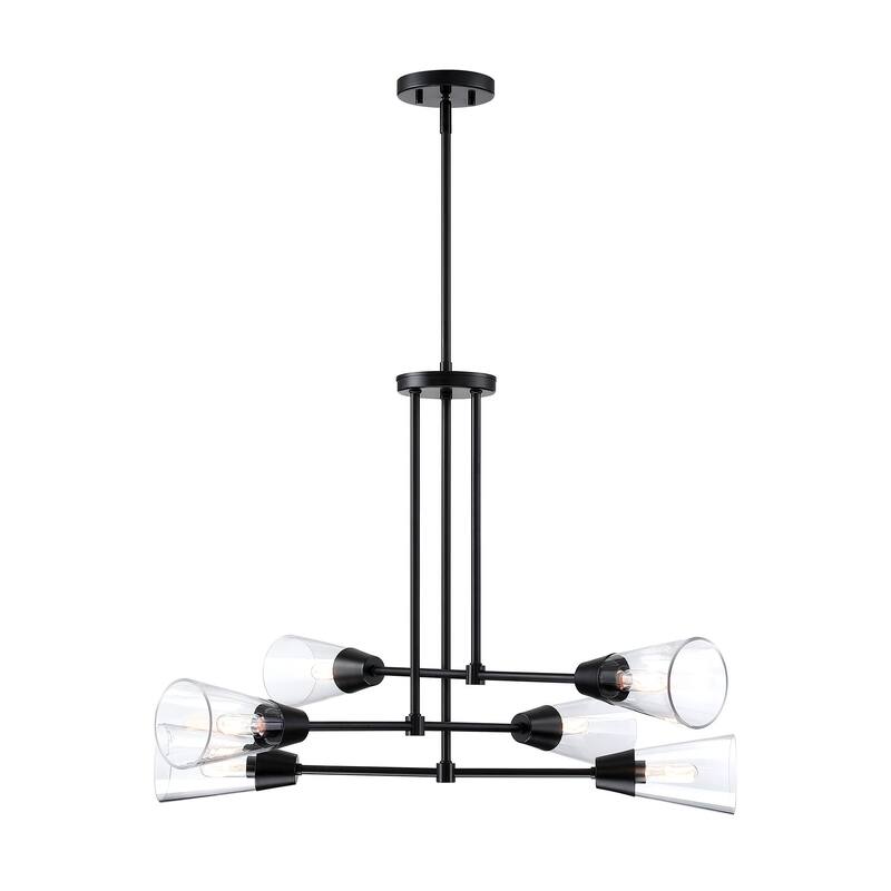 Norro 33.5 in. 6-Light Matte Black Modern Pendant Light