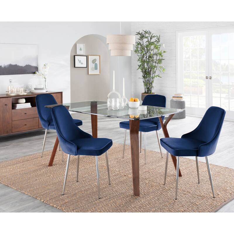 Silver Orchid Naldi Contemporary-Glam Velvet Dining Chair (Set of 2)