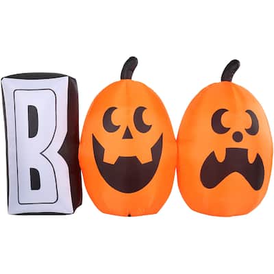 Haunted Hill Farm 4-Ft. Tall Pre-lit Inflatable Boo Sign