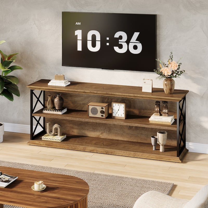 TV Stand for 55/60/65/75-Inch TVs, Entertainment Center with Shelves, Media TV Console for Living Room, Bedroom