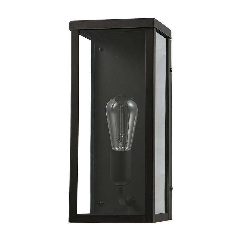 Donald 1-Light Outdoor Indoor Wall Sconce Bronze Clear Glass Shade