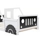 preview thumbnail 7 of 10, Twin Size Classic Car-Themed Platform Bed with Decorative Wheels and Side Doors, Features Sturdy Pine