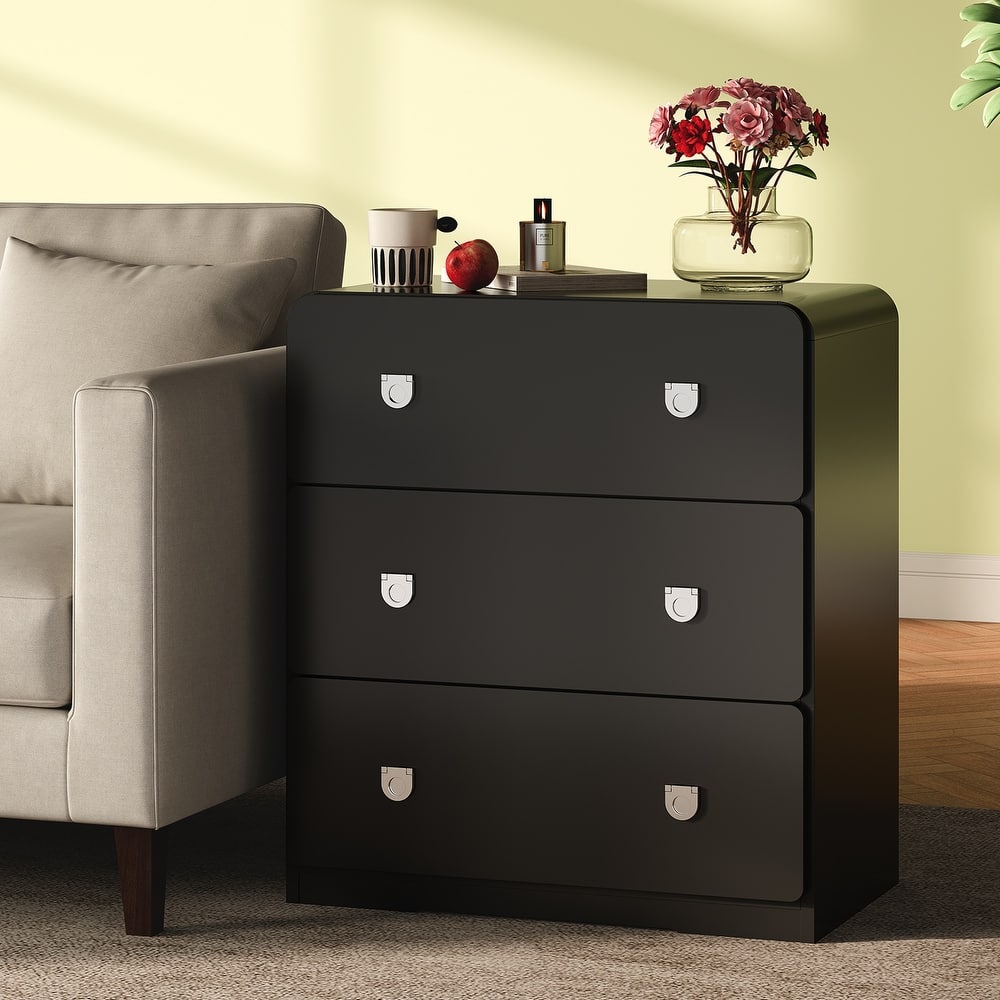 Painted 3-Drawer Nightstand for Bedroom