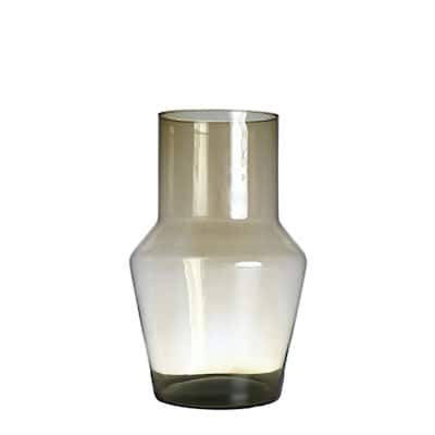 Tall Neck Mouthblown Glass Vase - 11.75" - Amber Brown