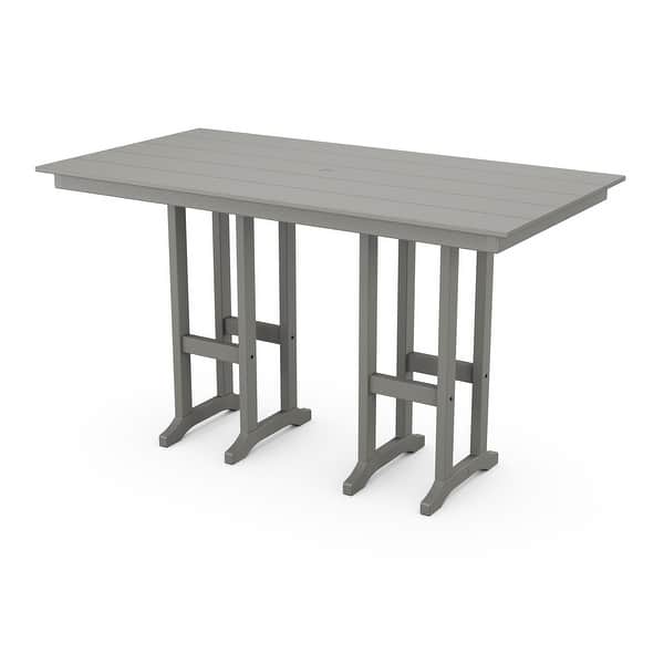 slide 2 of 6, POLYWOOD Farmhouse 37" x 72" Bar Table Slate Grey