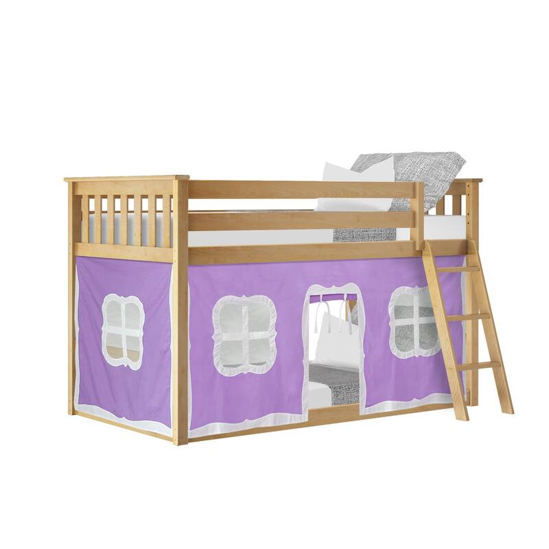 Max and Lily Twin over Twin Low Bunk with Curtains