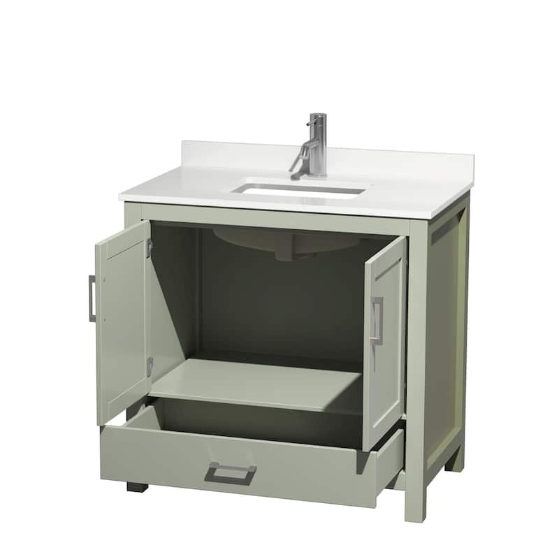 Sheffield 36-inch Single Vanity, Single Hole Quartz Top