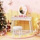 preview thumbnail 13 of 28, Costway Kids Vanity Set Princess Vanity Table & Chair Set with Lighted - See Details White