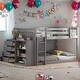 preview thumbnail 23 of 31, Built-in Design Full over Full Bunk Bed with 4 Drawers and 3 Shelves Grey