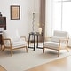 preview thumbnail 49 of 78, Mid Century Modern Upholstered Accent Chair Set of 2 - WhiteCorduroy