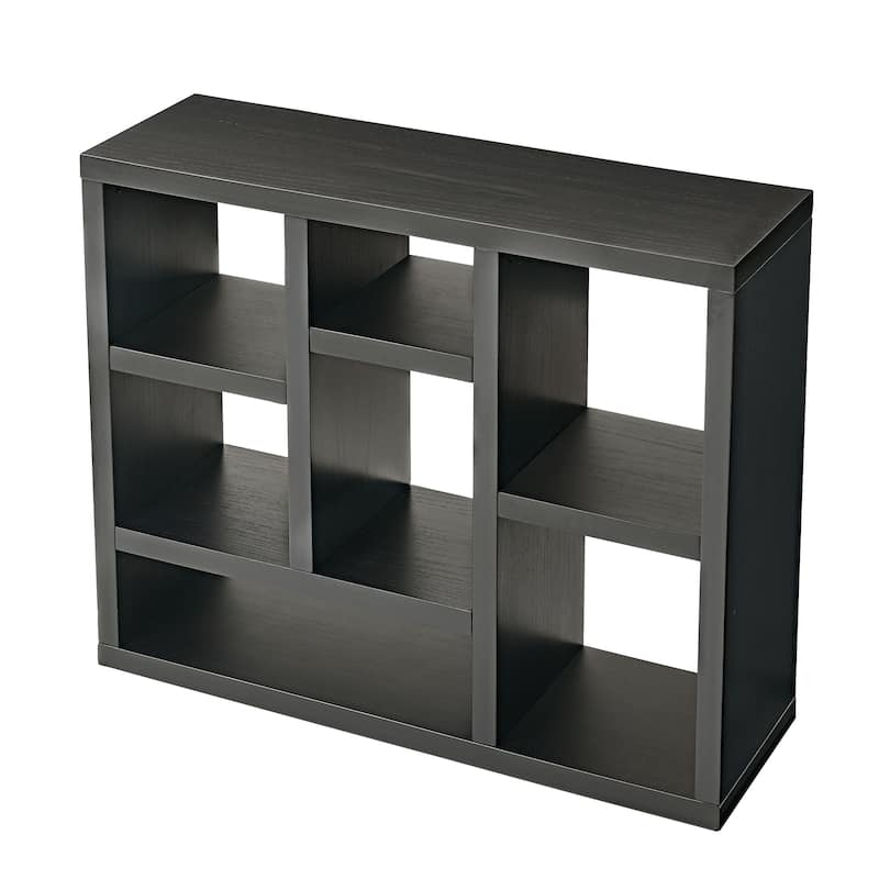 Wooden Open Shelf Bookcase,Freestanding Display Storage Cabinet Organizer,with 7 Cubes Storage Spaces,for Living Room,Bedroom