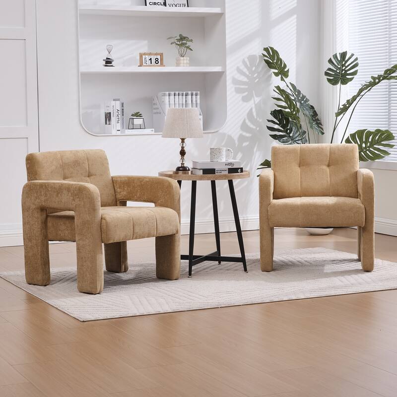 Modern Minimalist Single Armchair, Upholstered Accent Chair for Living Room, Bedroom, Office, Nordic Style Single Sofa Chair