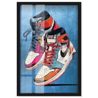 Sneakers on Blue Wall Art Shadowbox Print by Art Remedy - Bed Bath ...