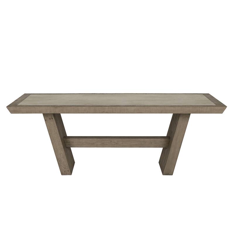 Classic Home Efron 84" Reclaimed Wood Dining Table in Distressed Gray