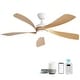 preview thumbnail 44 of 71, 45 Inch / 52 Inch White Ceiling Fan with Dimmable LED Light and Remote, 6-Speed Reversible DC Motor, ABS Blades Smart 45 Inch With APP/Voice/Remote Control - White With Light Brown ABS Blades