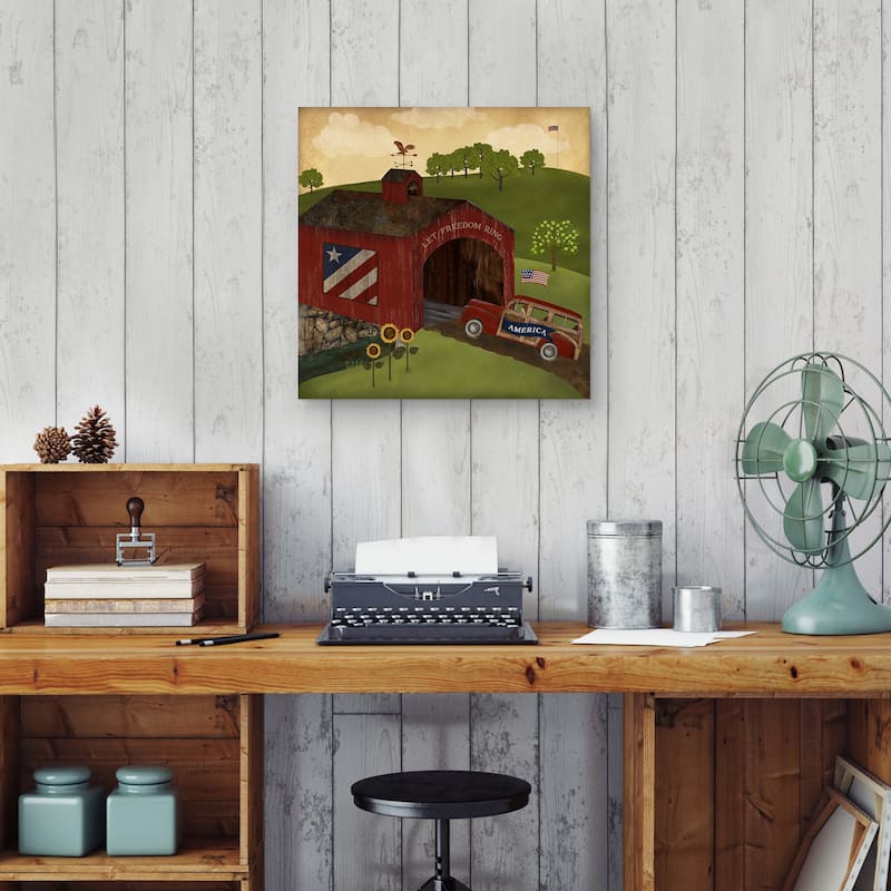 Americana Covered Bridge by Beth Albert Canvas Art Print