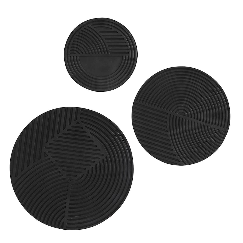 Renwil Sofia Resin 3-Piece Wall Art - Black