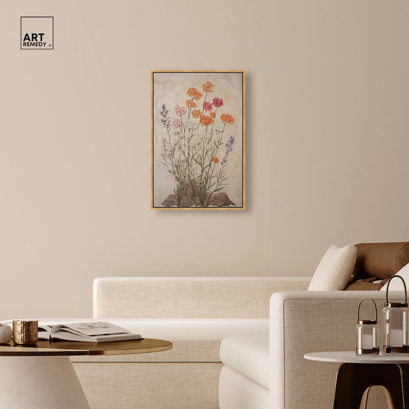 Sculpted Flora Frieze II Canvas by Art Remedy