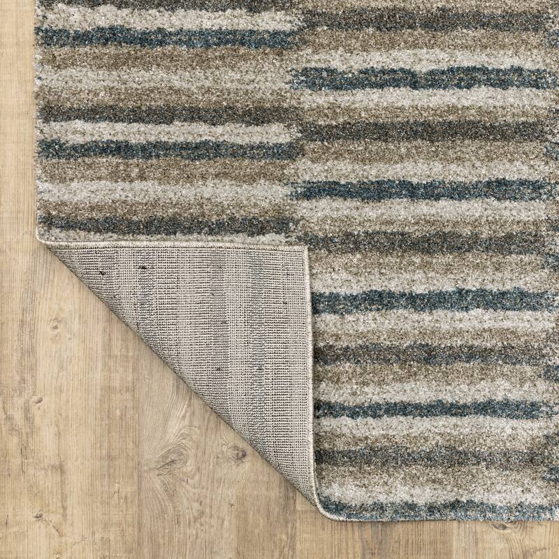 Style Haven Archer Multi Striped Teal/ Grey Indoor Area Rug.