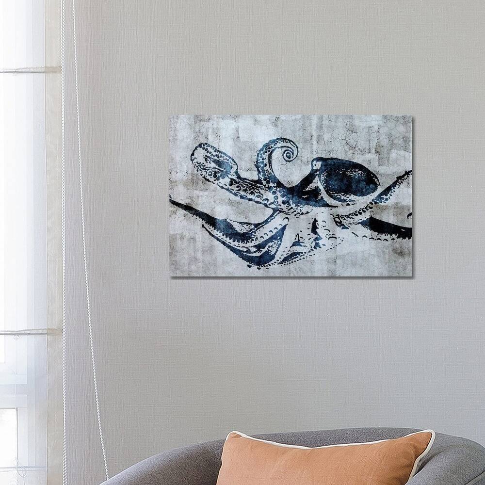 iCanvas "Stencil Street Art Octopus" by 5by5collective Canvas Print